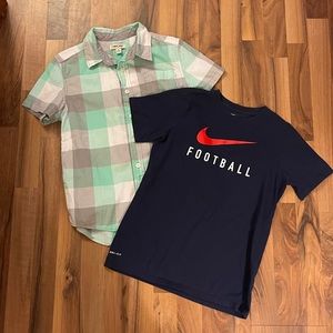Pair of Boys Short Sleeve Shirts Size 8/10
